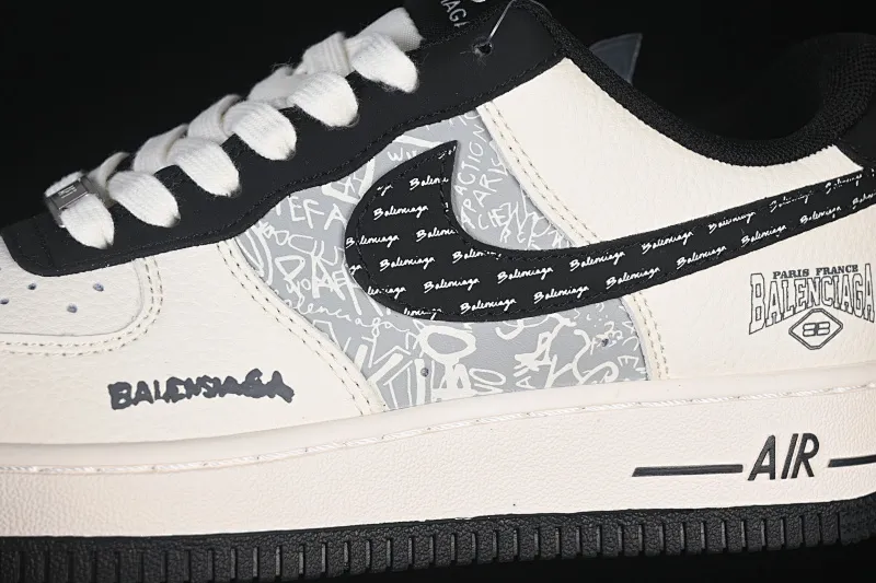 All categories Nk Air Force 1 Air Force series Nk Air Force 1 Low Air Force low-top Nike Air Force 1'07 Low Balenciaga co-branded off-white black hook printing Air Force 1 low-top casual sneakers XD2588-611
